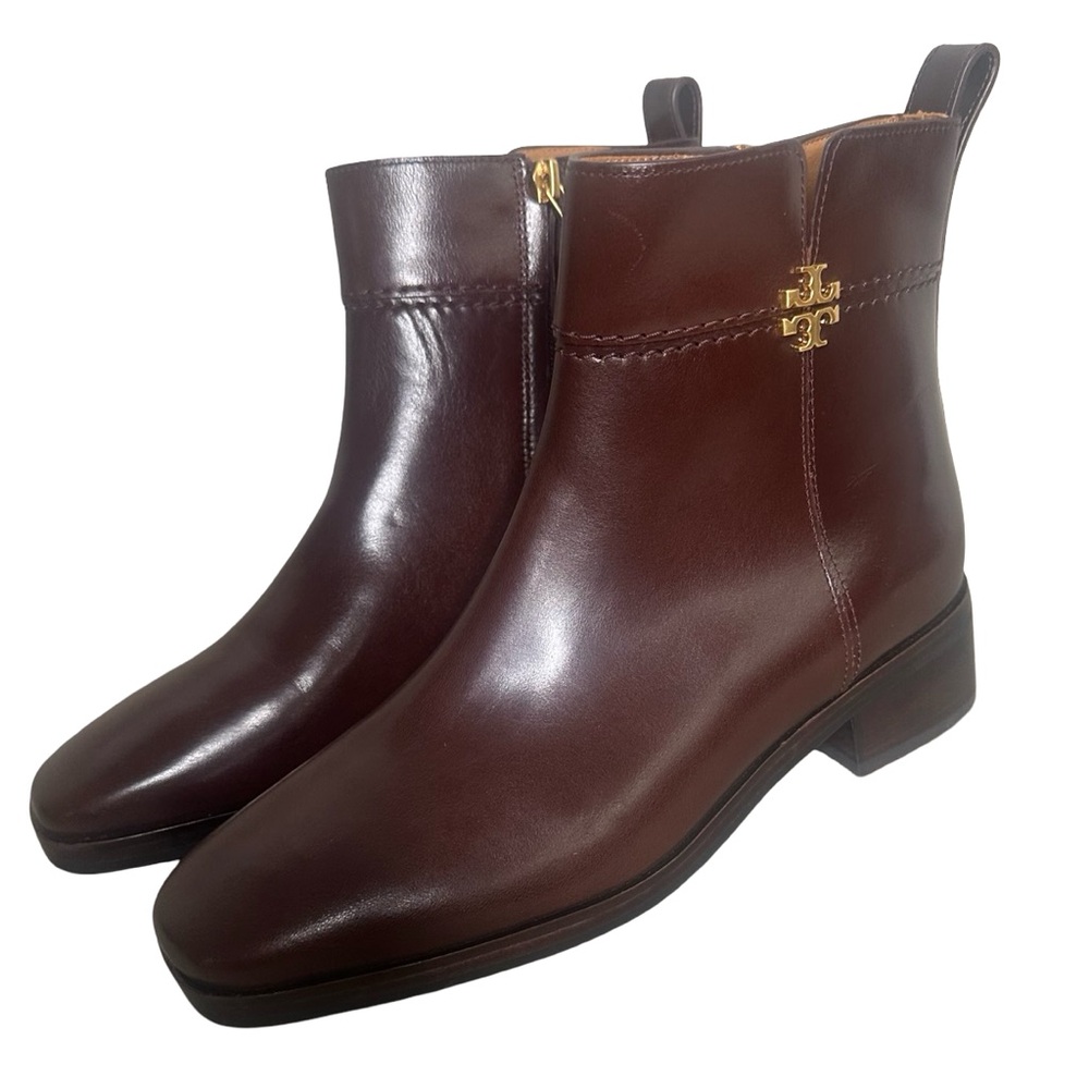 Tory Burch Everly Ankle Boot Bootie Sierra Brown Leather 7.5
